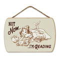 Disney Beauty and the Beast Belle Hanging Wood Wall Decor - Not Now Im Reading - Cute Belle Sign for Kids Bedroom or Play Room