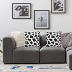 Cow Print Farmhouse Throw Pillow Covers 18X18 Inch Black And White Pillow Case Soft Outdoor Pillowcase Cushion Covers Set Of 2 F