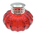 Madison Bay Company Round Swirled Red Glass Inkwell, 3 Inch Diameter X 2.25 Inch Tall