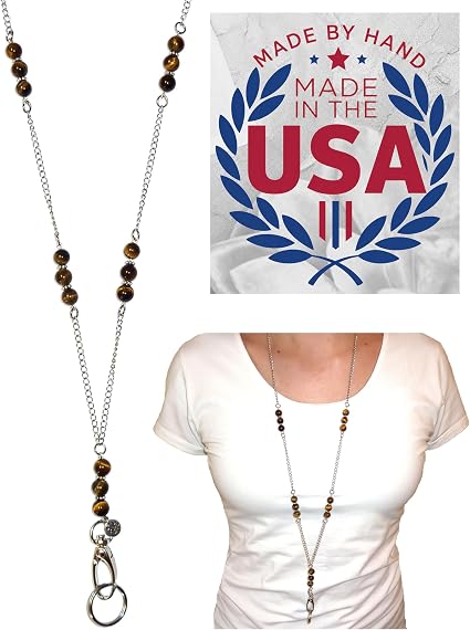 Womens' S Stainless Steel Beaded Chain Lanyard, 34' Made In Usa, Id Badge Card Holder Teacher Nurse Cruise Phone Keys