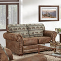 American Furniture Classics Model 8502-90 Deer Teal Lodge Tapestry Loveseat