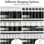 Miulee Olive Green Velvet Curtains 108 Inches 2 Panels - Pinch Pleated Luxury Room Darkening Curtains For Bedroom Living Room Th
