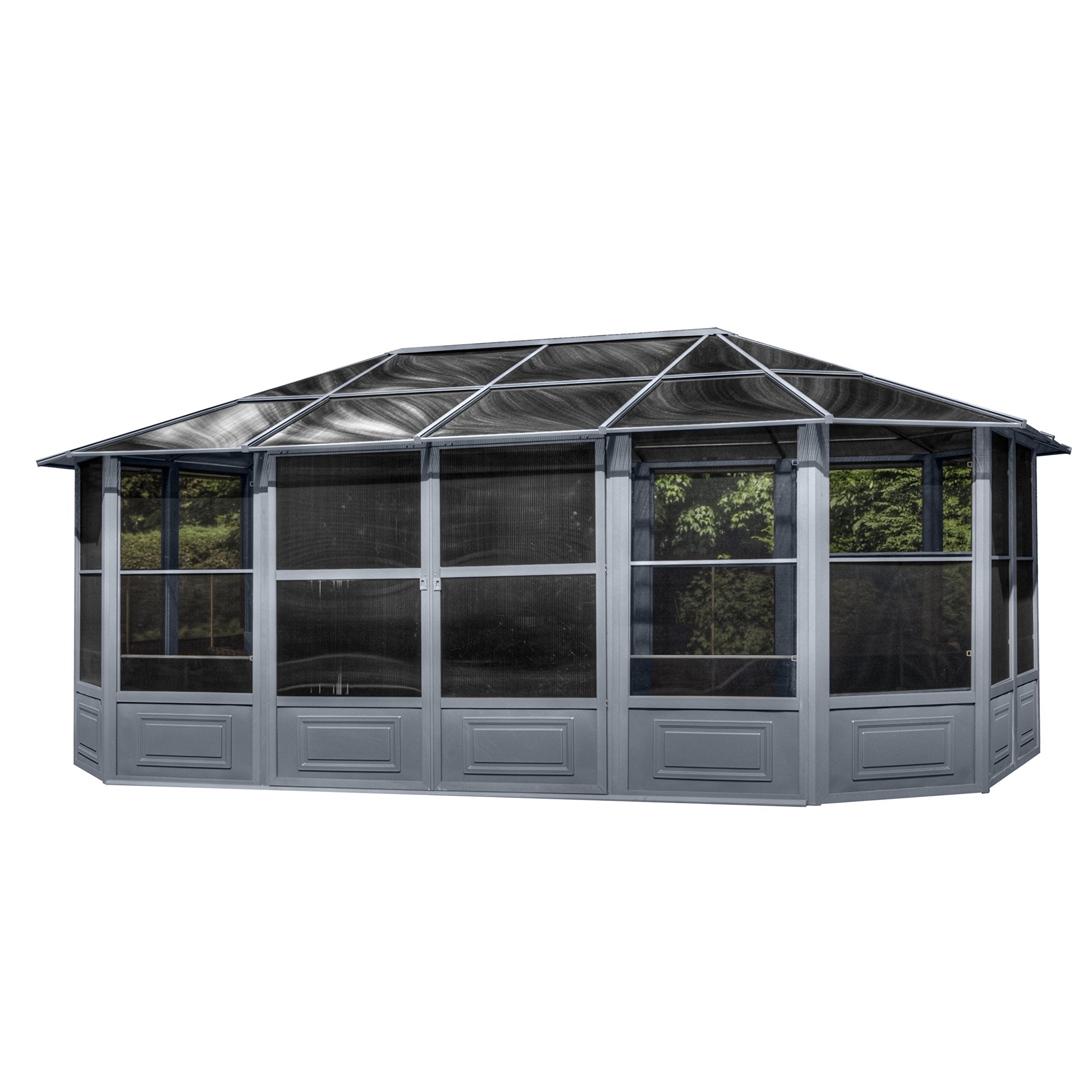 Gazebo Penguin Florence Solarium 12 Ft. X 18 Ft. In Slate