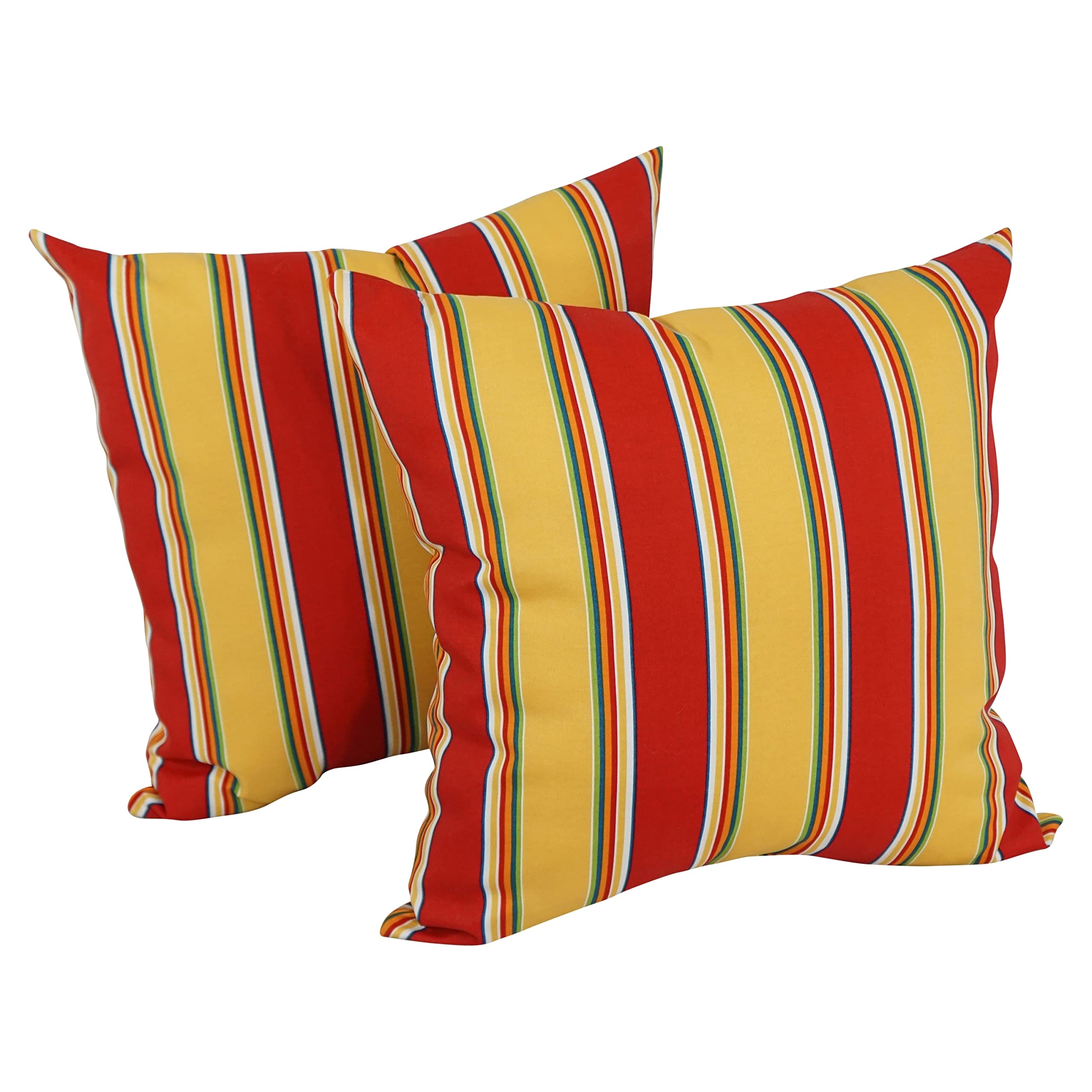 Blazing Needles 9910-S2-Reo-27 Outdoor Throw Pillows (Set Of 2), 17&quot;, Haliwell Multicolor