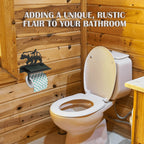 Bear Toilet Paper Holder With Shelf,Rustic Cabin Bathroom Decor, Farmhouse Forest Theme Kitchen Bathroom Decor, Black (A)