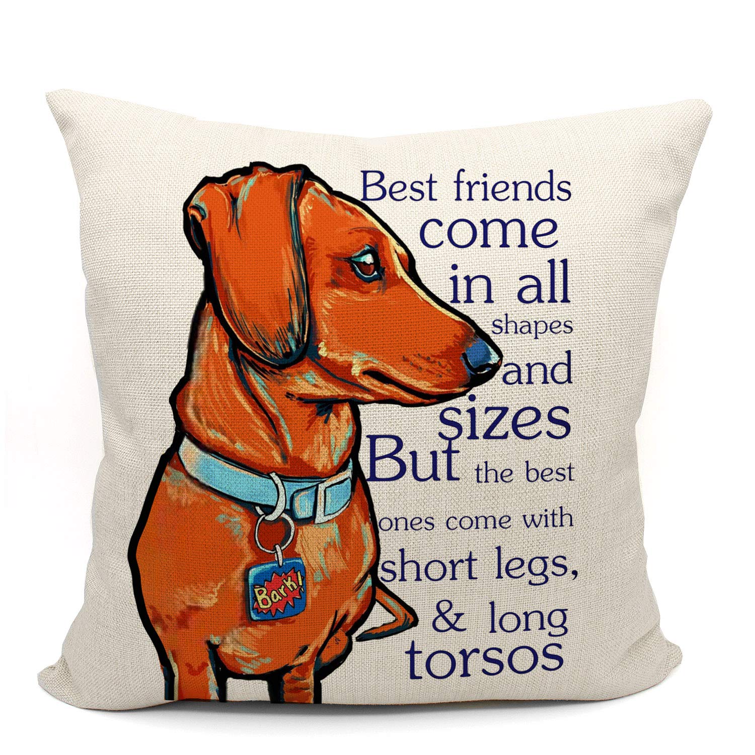 Mancheng-Zi Dachshund Throw Pillow Case, Dog Lover Gifts, Dachshund Dog Decor, Funny Dachshund Dog Pillow Cover, Doxie Mom Gifts