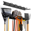 Charmount 18 Pcs Garage Storage Organization Wall Mount,96 Inch Adjustable Yard Garden Tool Organizer With 12 Heavy Duty Hooks,T
