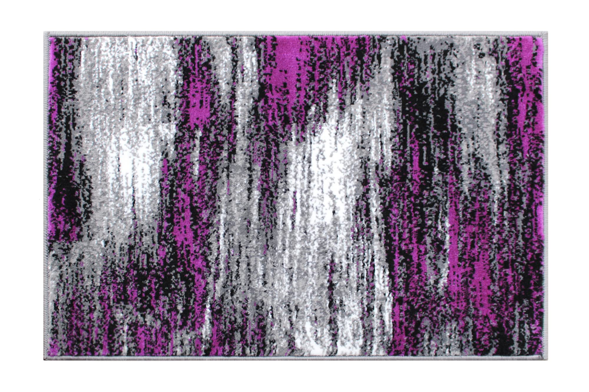 Flash Furniture Rylan Collection Scraped Pattern Area Rug - High Pile Purple Olefin Rug - 2' X 3' Area Rug - Jute Backing - Hallway, Entryway, Bedroom, Living Room