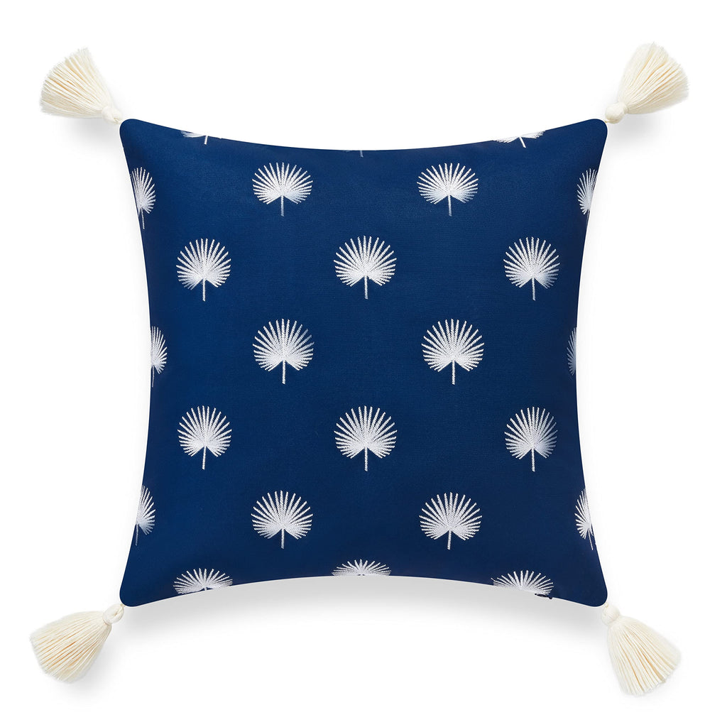 Hofdeco Premium Coastal Hampton Style Patio Indoor Outdoor Throw Pillow Cover Only, 18'X18' Water Resistant For Backyard, Couc