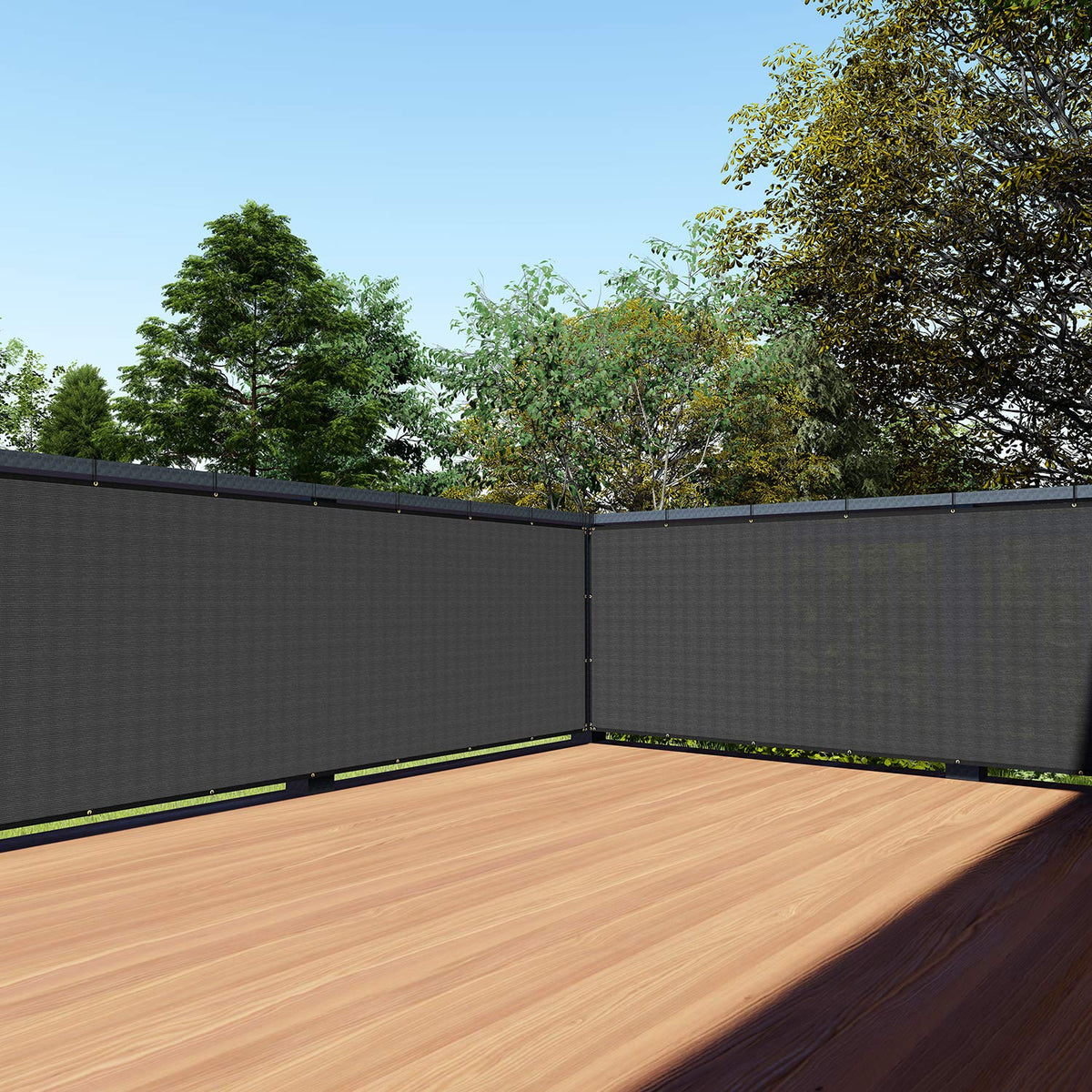 Tang 3' X 30' Black Residential Commercial Privacy Deck Fence Privacy Screen 200 Gsm Weather Resistant Outdoor Protection Fencin
