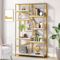 Tribesigns Bookshelf Industrial 5 Tier Etagere Bookcase, Freestanding Tall Bookshelves Display Shelf Storage Organizer with 9-Op
