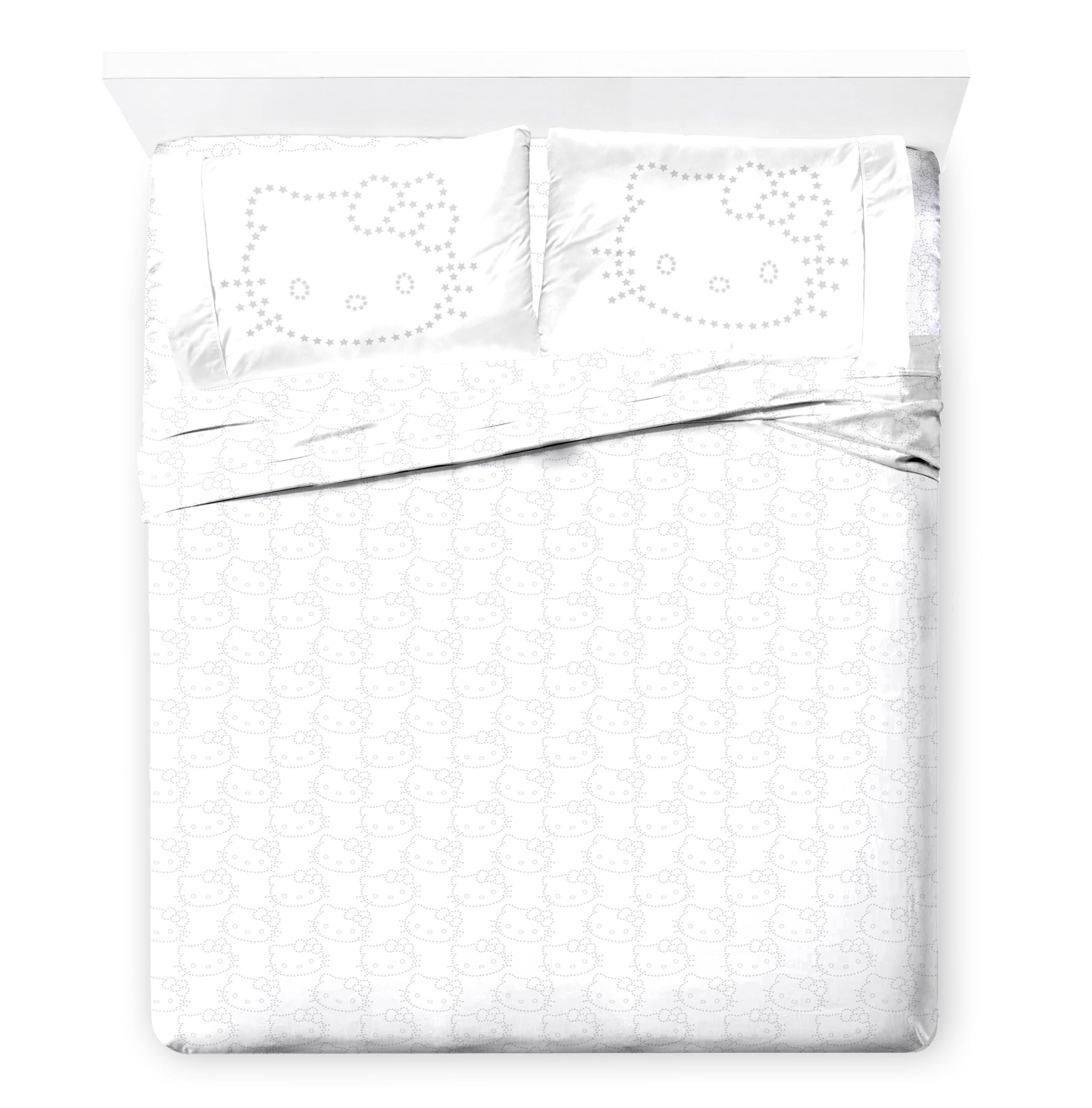 Jay Franco Hello Kitty Queen Size Sheet Set - Super Soft 4 Piece Zodiac & Stars Bedding Set - Microfiber Sheets Includes Reversi