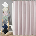Aiyufeng Moga Extra Long Pink Shower Curtain 96 Inch Long, Embossed Texture Fabric Bathroom Shower Curtain, Large Hotel Bath Cur