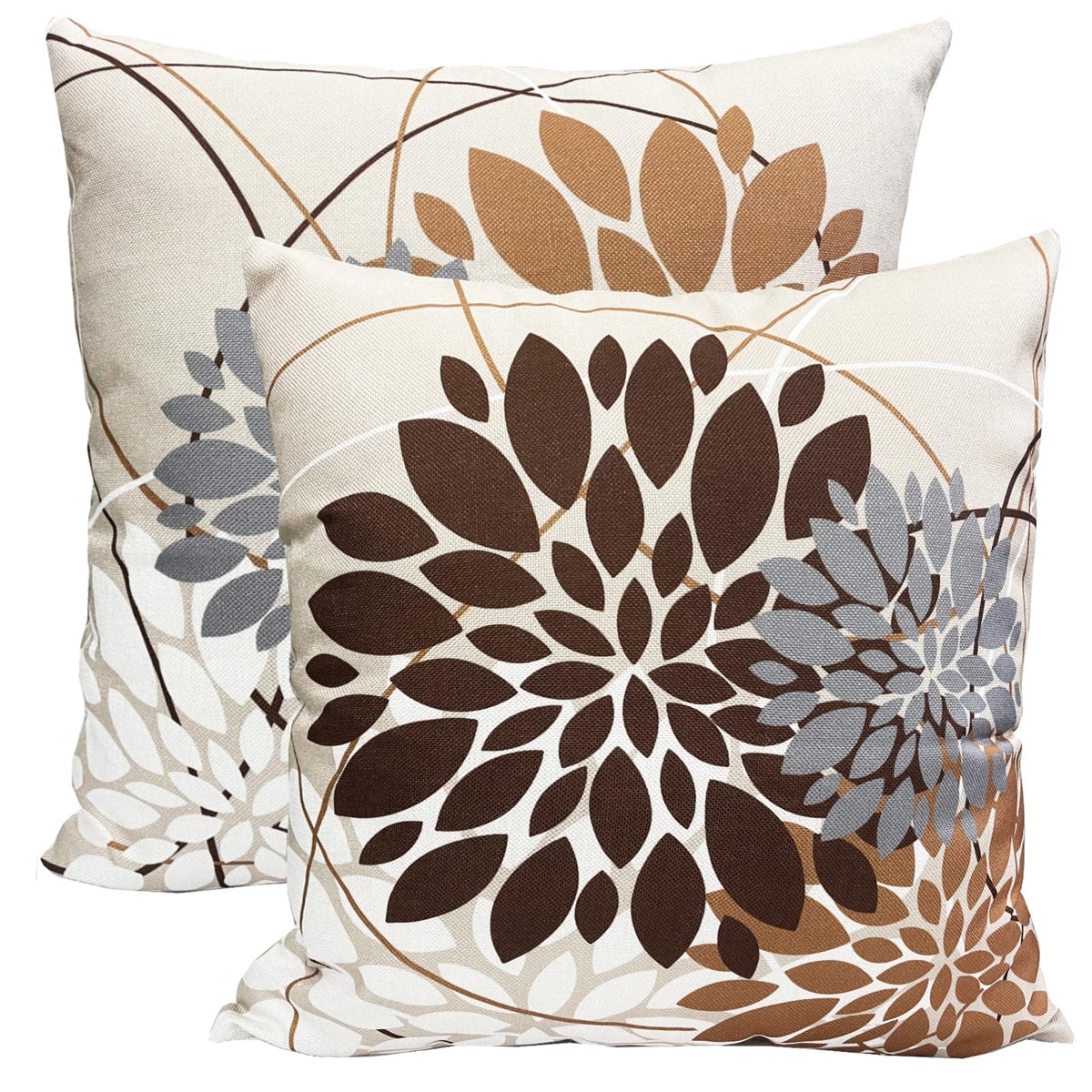 Coffee Brown Decorative Throw Pillow Covers 18x18 Inch Pillow Covers for Couch Living Room Bed Outdoor.Modern Sofa Throw Pillow 