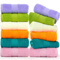 Cleanbear Ultra Soft Hand Towels 12 Pack 6 Colors 100% Cotton Hand Towel Set for Family Members (13 x 29 Inches)