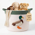 Sawysine Mallard Storage Basket, 15 x 11 Inch Cotton Rope Bin with Handles