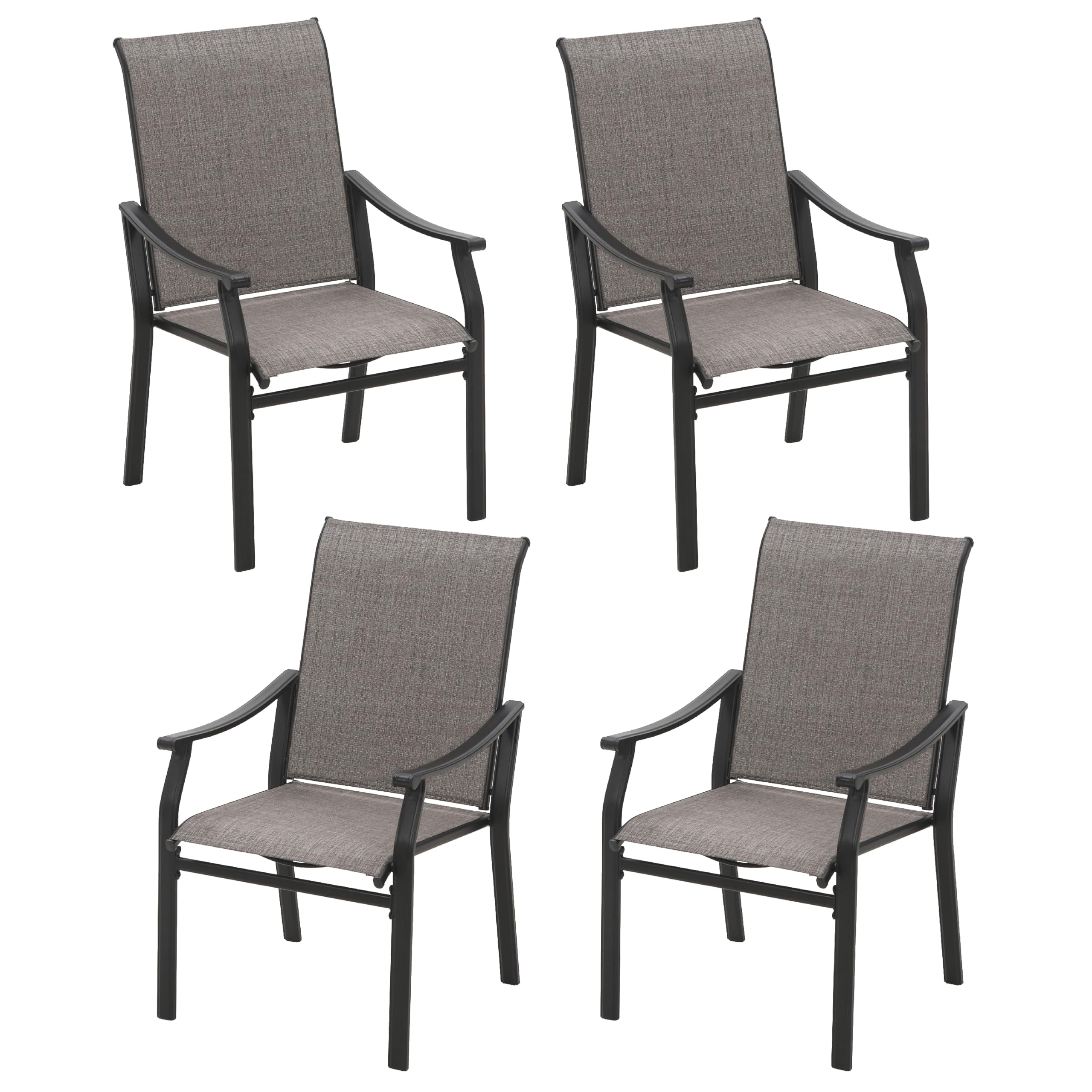 Sophia & William Outdoor Chairs Set Of 4, Patio Chairs With Breathable Textilene Fabric And Heavy-Duty Iron Frame, Perfect For L