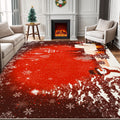 FRAMICS Christmas 5x7 Area Rug, Red Snowman Christmas Rugs for Living Room Washable, Bedroom Throw Rugs Non Slip, Soft Low Pile 