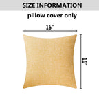 Home Brilliant 2 Pack Linen Burlap Accent Pillow Covers Fall Throw Pillow Covers For Couch Sofa Bed Couch, 16X16 Inch, Yellow