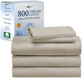 California Design Den Split King Sheet Set - Luxury 800 Thread Count, 100% Cotton Sateen, Bedding Set With Deep Pockets, Cooling & Softer Than Egyptian Cotton Sheets (Beige)