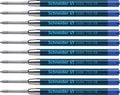 Schneider Slider 755 Xb (Extra Broad) Ballpoint Pen Refill, 1.4 Mm, Iso Format G2, Blue Ink, Box Of 10 Refills (175503)