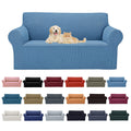 2025 New Stretch Loveseat Sofa Slipcovers Couch Cover For 2 Cushion Furniture Protector Sofa Covers With Elastic Bottom Jacquard Fabric Small Checks For Pets, Kids - Riverside