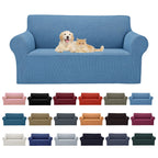 2025 New Stretch Loveseat Sofa Slipcovers Couch Cover For 2 Cushion Furniture Protector Sofa Covers With Elastic Bottom Jacquard Fabric Small Checks For Pets, Kids - Riverside