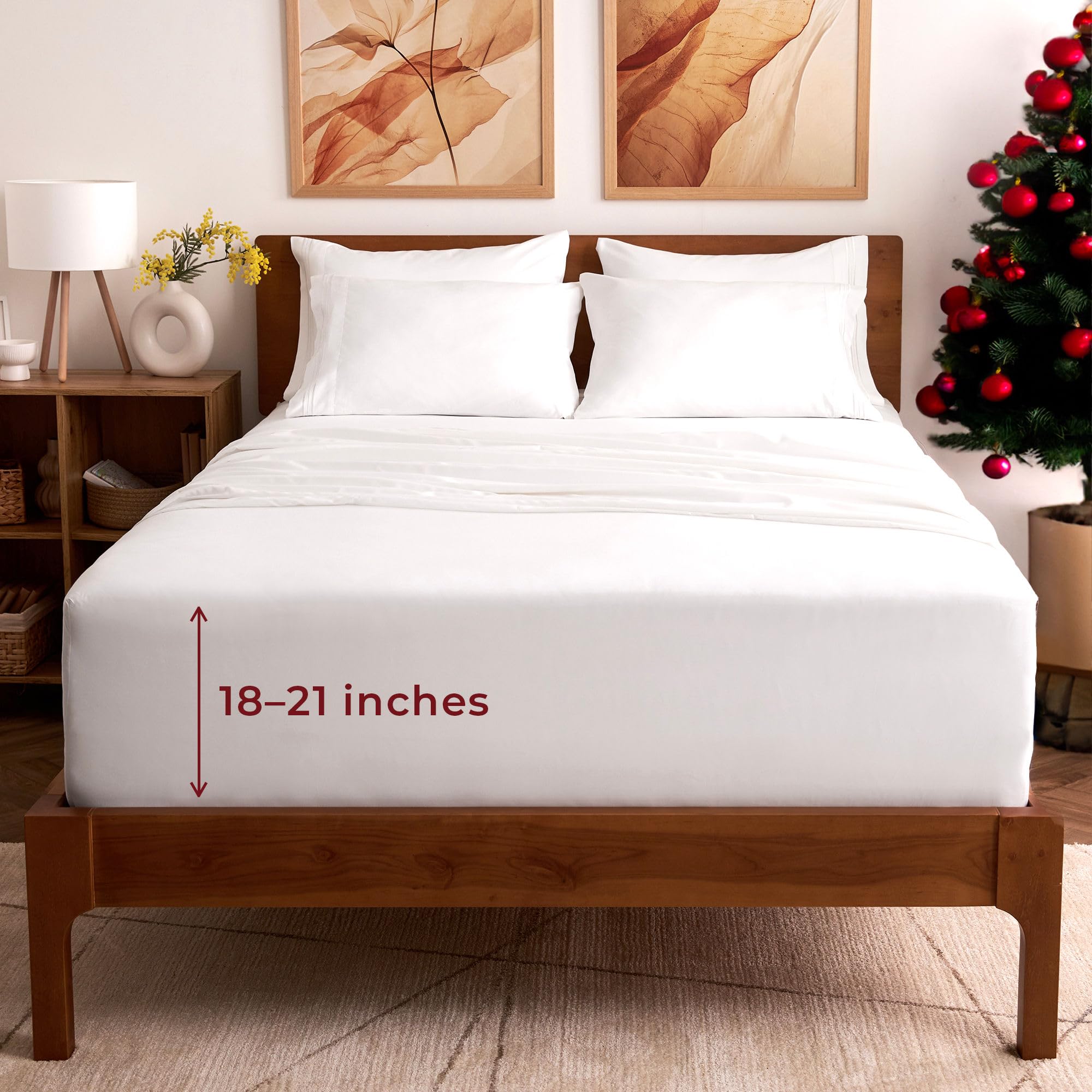 Mellanni Queen Sheet Set - 6-Piece Iconic Collection Bedding, (Including 4 Pillowcases), 21-Inch Extra Deep Pocket, Easy Care, U