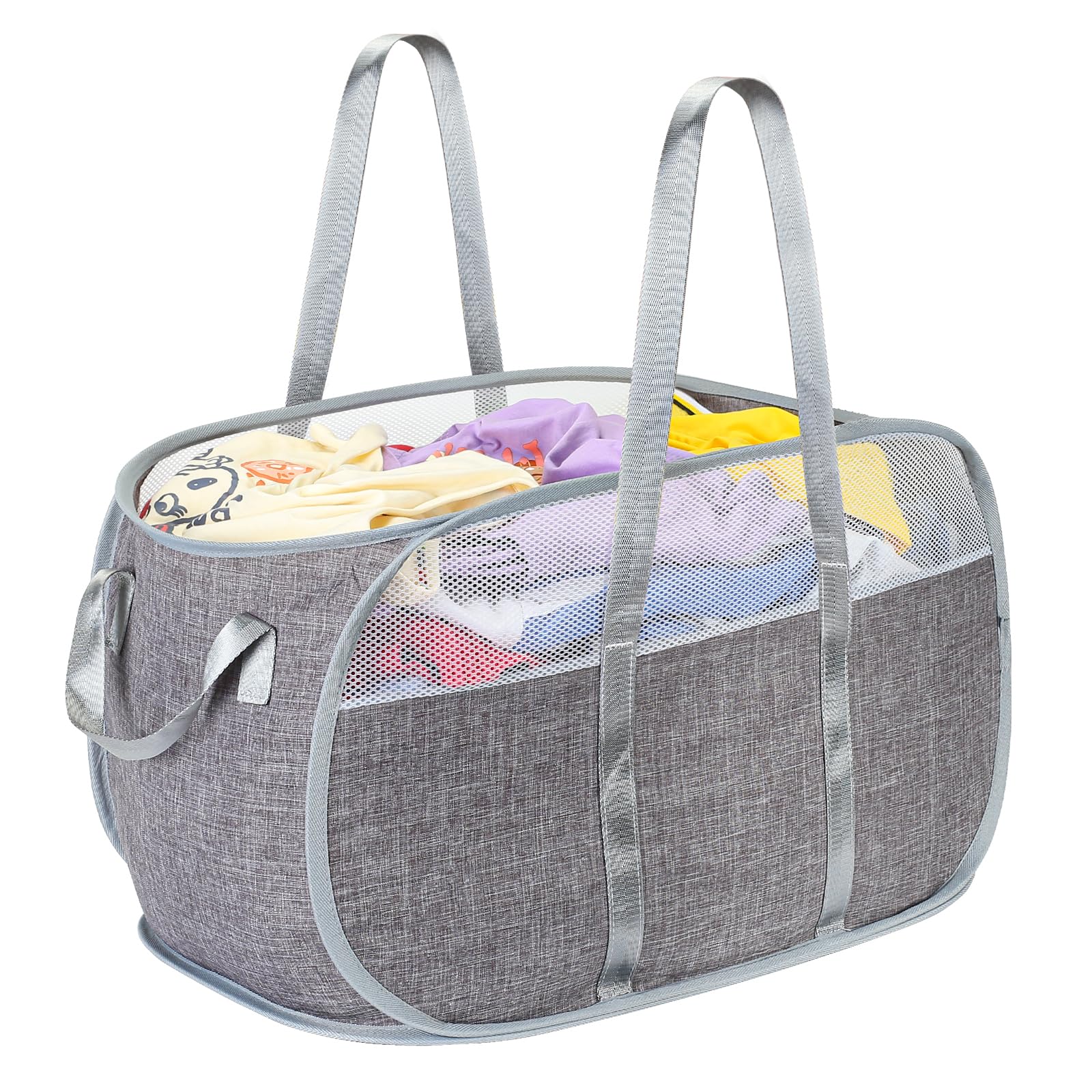 Collapsible Laundry Baskets, Pop Up Laundry Baskets with Reinforced Handles, Lightweight Foldable Laundry Basket for LaundryRoom