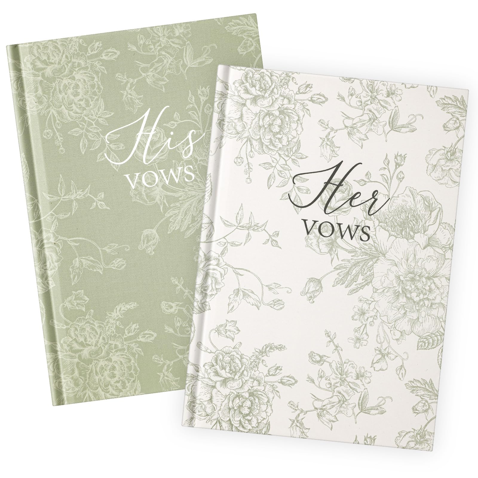 Engrowtic Set of 2 Vow Books His and Hers, Wedding Vow Books (6.06x4.17) Wedding Keepsake Essentials Elegant Bridal Shower Cerem