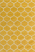 Unique Loom Trellis Frieze Collection Area Rug - Rounded (6' 1'' x 9', Yellow/ Ivory)