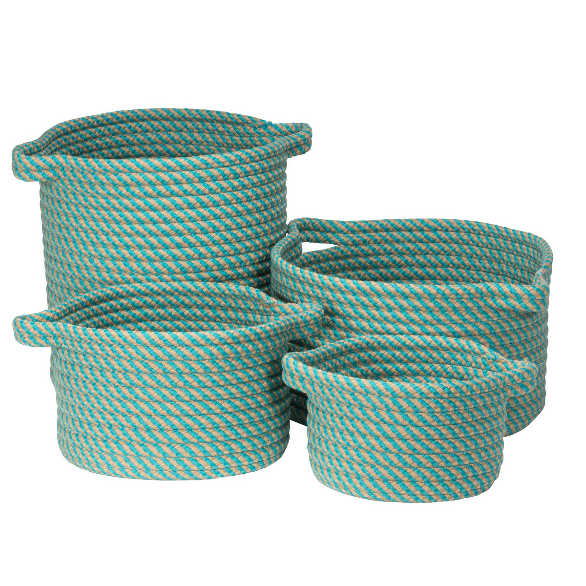 Colonial Mills Homestead 4-Piece Basket Set, 10&quot;X10&quot;X7&quot;/13&quot;X13&quot;X9&quot;/15&quot;X15&quot;X18&quot;/16&quot;X16&quot;X10&quot;, Turquoise, 4 Count