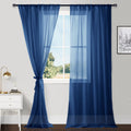 Hiasan Sheer Curtains For Bedroom With Tiebacks, Extra Long Light Filtering And Lightweight Voile Window Curtains For Patio Slid