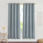 Nicetown Stone Blue Thick Linen Curtains For Bedroom, Grommet Linen Blend Vintage Window Treatments Privacy Curtains That Let Light In For Living Room, 55' W X 72' L, Set Of 2