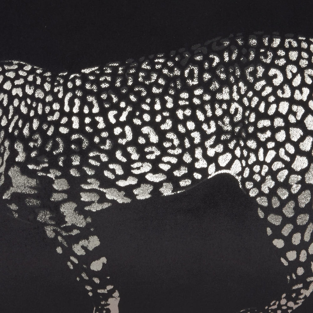 HomeRoots Grey Cotton Black Leopard Lumbar Pillow