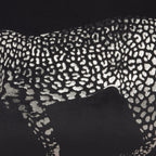 HomeRoots Grey Cotton Black Leopard Lumbar Pillow