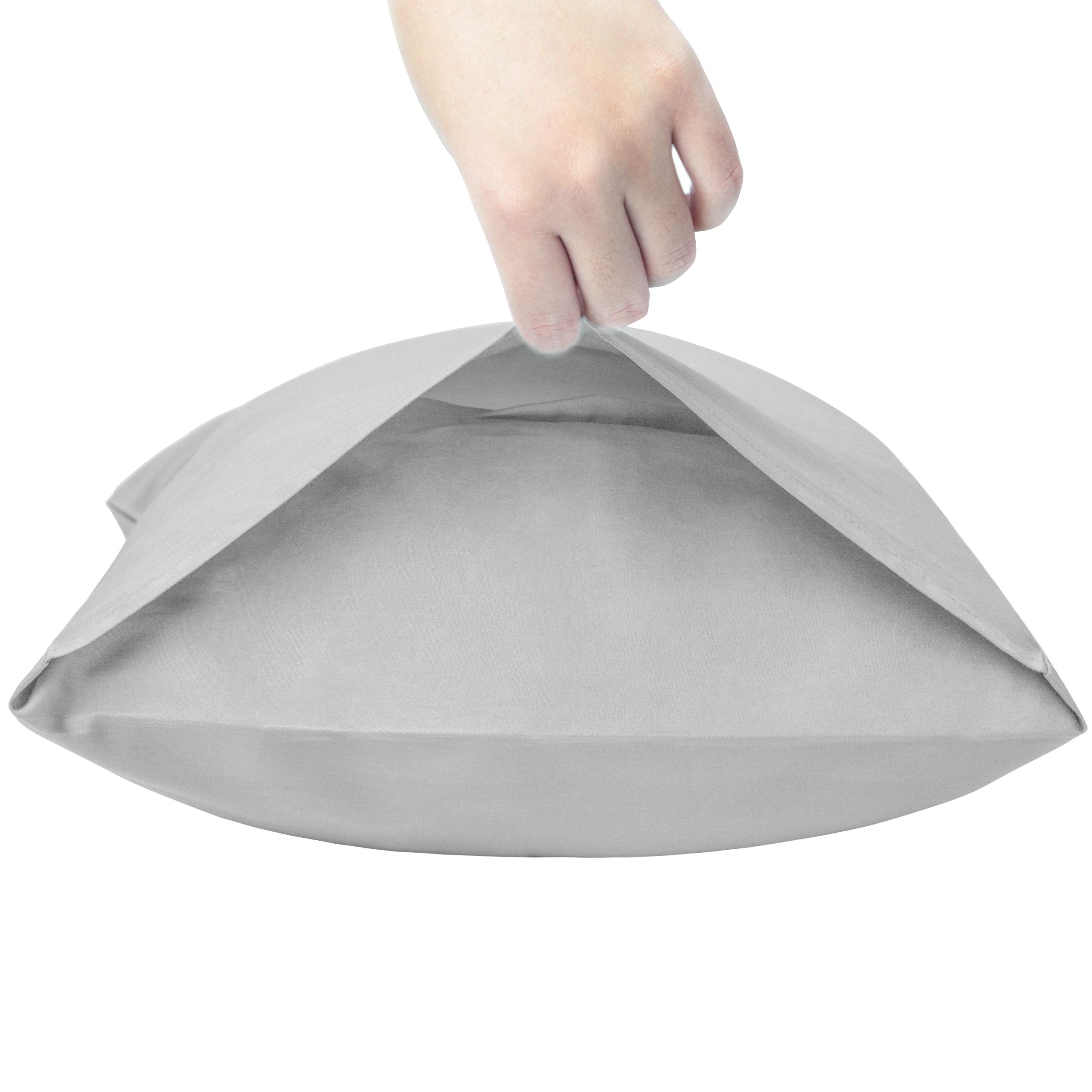 Ntbay 500 Thread Count 100% Egyptian Cotton King Pillowcases, Super Soft And Breathable Envelope Closure Pillow Cases, 20X36 Inches, Light Grey