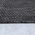 Solid Outdoor Rug For Patio Or Balcony Weatherproof In Mottled Anthracite, Size: 6'7' Square