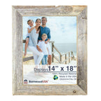 BARNWOODUSA | Farmhouse 14x18 Picture frame | 1 1/2 inch Molding | 100% Reclaimed Wood | Rustic | Natural Weathered Gray