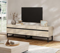 WAMPAT Modern TV Stand for TVs up to 75 inch, 2 in 1 Entertainment Center TV Console with Storage Cabinets and Metal Base,Media 