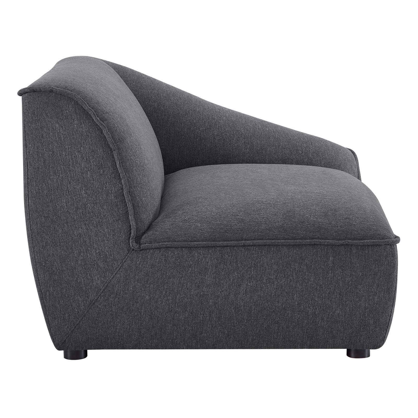 Modway Comprise Fabric Upholstered Sectional, Right-Arm Chair, Charcoal