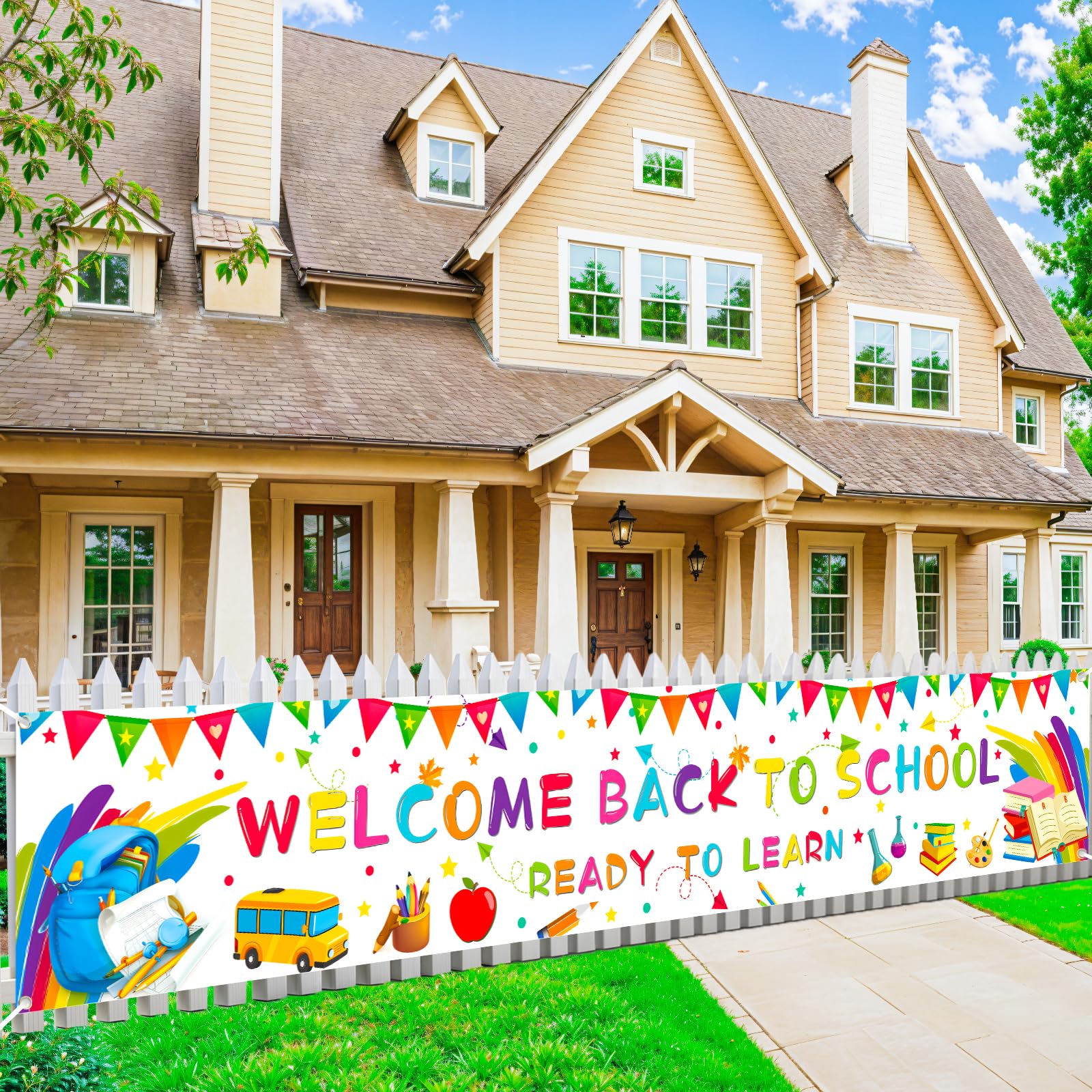 Welcome Back To School Banner Yard Signs Back To School Party Classroom Decorations First Day Of School Hanging Banner Backdrop
