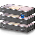 3 Pack Under Bed Storage Containers, 7 Inches Tall Low Profile Underbed Clothes Storage Bins, Closet Organizers and Clothes Stor