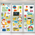 NBjiuyin 8 Sheets Back to School Window Clings Decor Reusable Static Window Stickers Classroom Window Clings for Wall Glass Car 