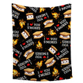 Cute S'Mores Throw Blanket,Marshmallow Cookie Blankets Gift Soft Cozy Plush Bedding Blanket,Fuzzy Flannel Fleece Blanket For Kid