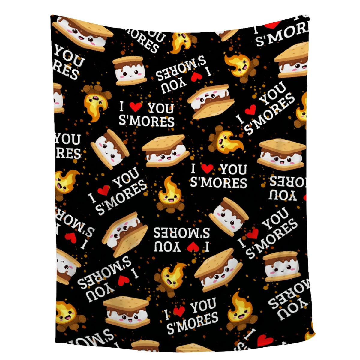 Cute S'Mores Throw Blanket,Marshmallow Cookie Blankets Gift Soft Cozy Plush Bedding Blanket,Fuzzy Flannel Fleece Blanket For Kid