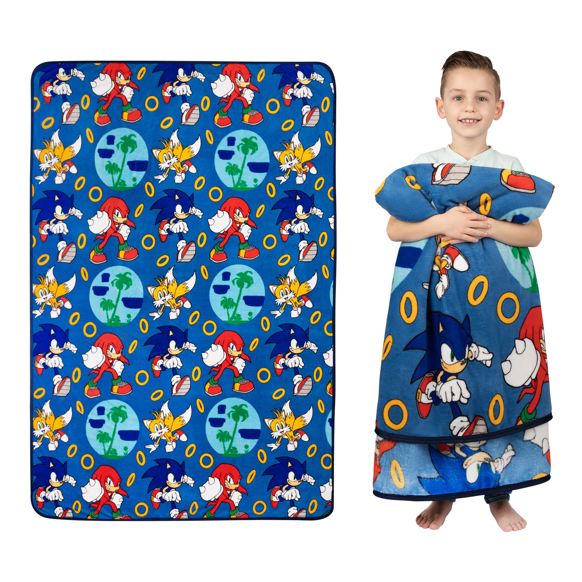 Franco Kids Bedding Super Soft Plush Throw Blanket, 62 In X 90 In, Sonic The Hedgehog, Anime