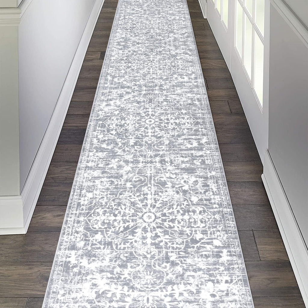 Pauwer Hallway Runner Rug 2'6'x14', Boho Washable Runner Rugs with Rubber Backing, Non Slip Carpet Runner for Hallways, Farmhous