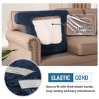 H.Versailtex Stretch T Cushion Chair Sofa Slipcover T Cushion Covers For Living Room Armchair Couch Cover T Cushion Slipcover Seat Cover With Elastic Bands Thicker Jacquard Fabric, Navy