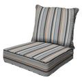 Honeycomb Outdoor Deep Seat, 24' W X 23' D, Stripe Stone Beige Outdoor Chair Cushion